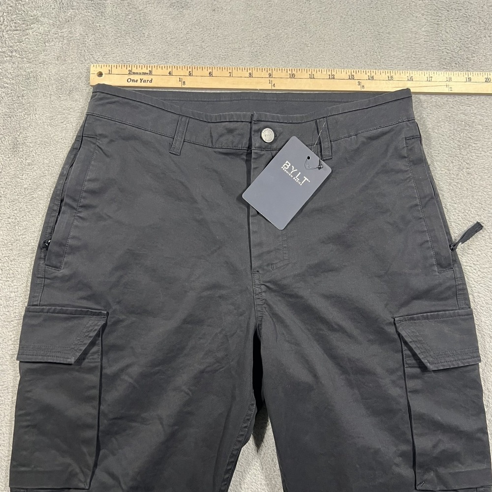 BYLT Cargo Pants Mens 32 Black Stretch Cotton 31" Inseam - Picture 4 of 13